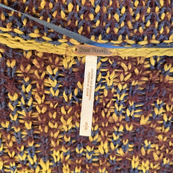 Free People Womens Oversized Sweater Sz S Little Animal Chunky Knit Ling Sleeves - Picture 5 of 14